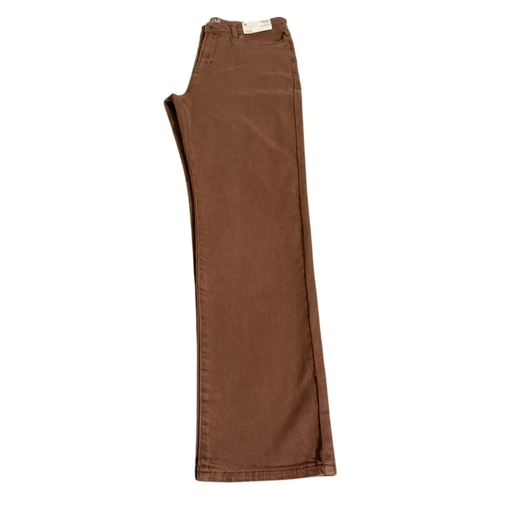 ANA A NEW APPROACH High Rise Straight Leg Brown Jeans‎ Size 14